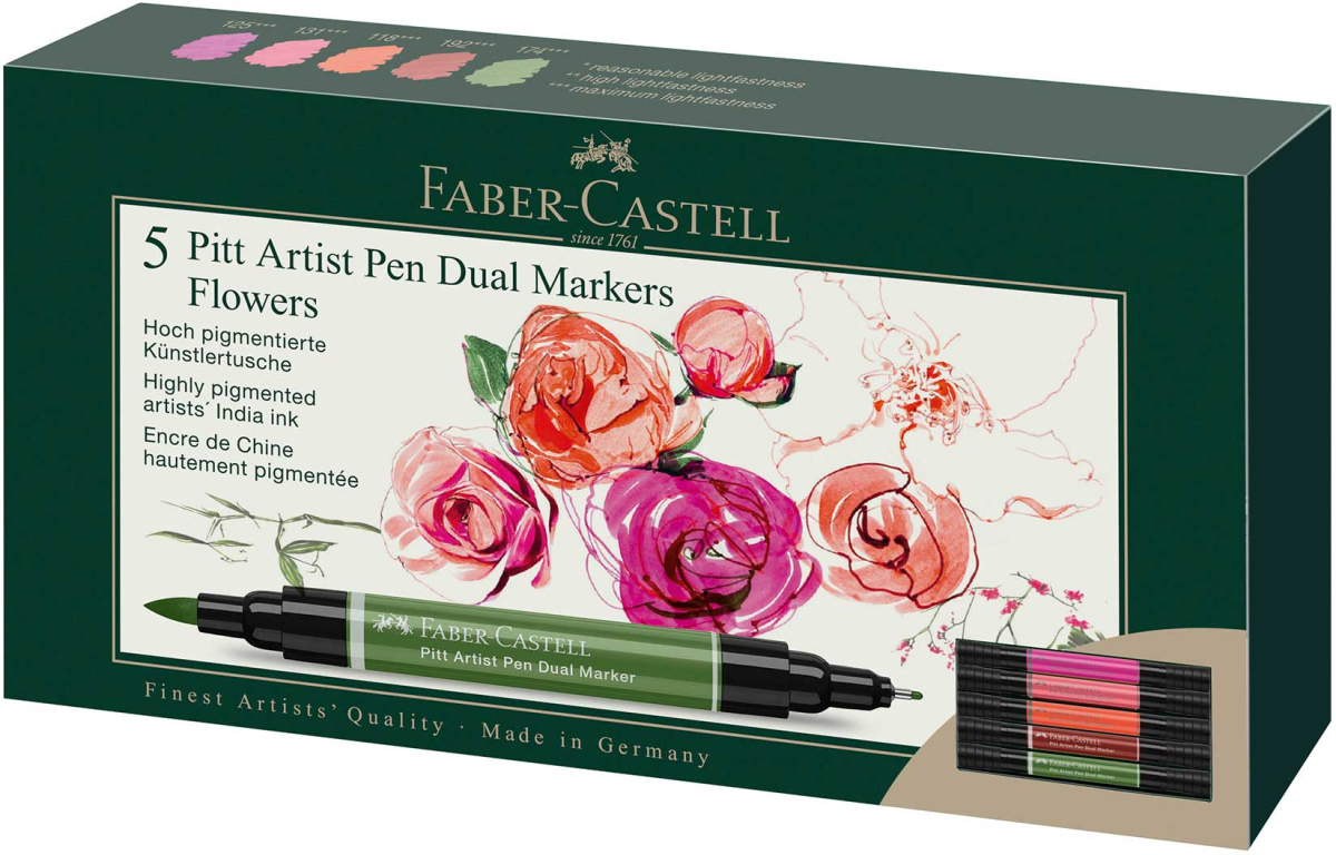 Faber-Castell Акварелен маркер Albrecht Durer, Flowers, 5 цвятана ниска цена с бърза доставка - BestPC.BG