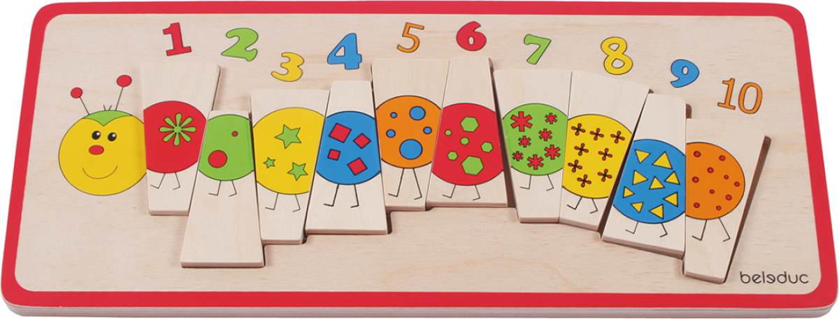 Beleduc Пъзел с числа за вгнездяване Гъсеница, дървенна ниска цена с бърза доставка - BestPC.BG