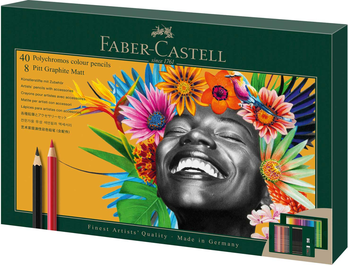 Faber-Castell, Polychromos, 40 цвята и чернографитни моливи, 8 брояна ниска цена с бърза доставка - BestPC.BG