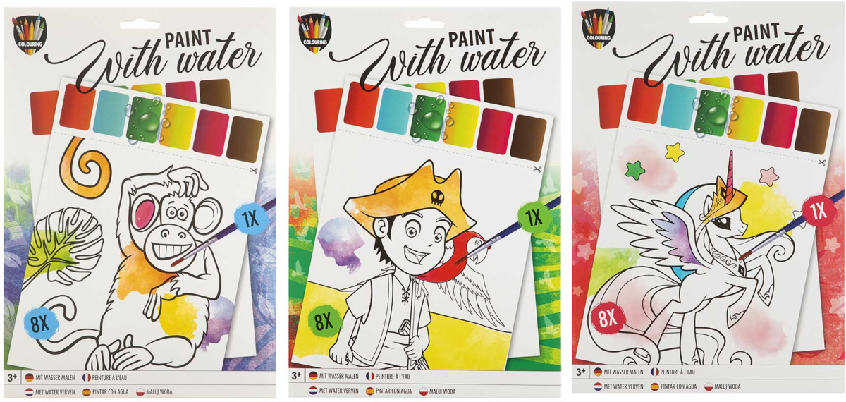 Moxy Комплект за рисуване с вода, А4, 8 листа, асорти, опаковка 48на ниска цена с бърза доставка - BestPC.BG