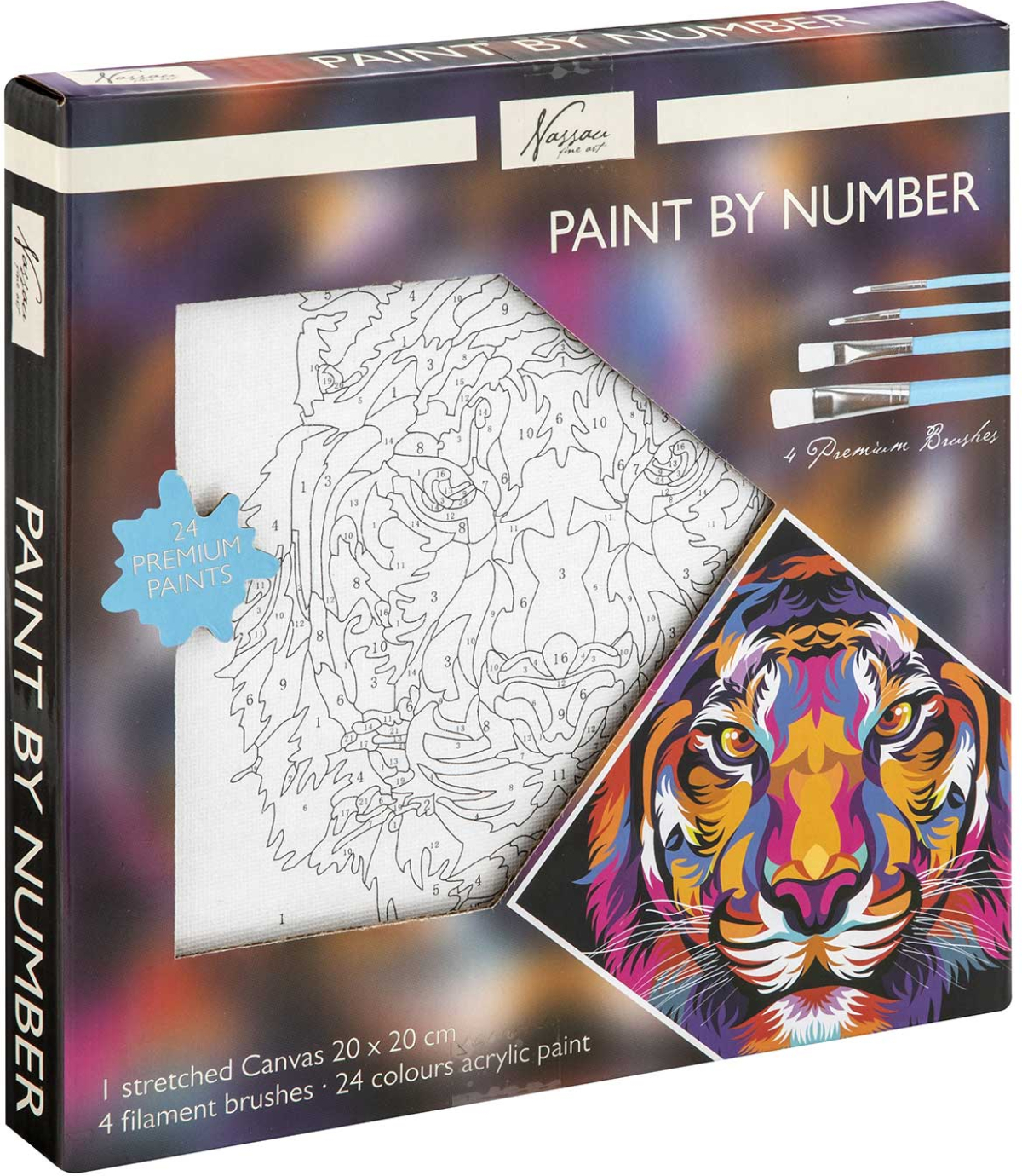 Nassau Рисуване по номера Тигър, 20 х 20 cmна ниска цена с бърза доставка - BestPC.BG