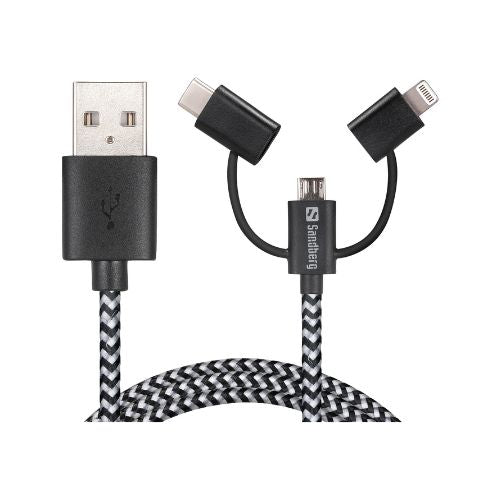 Lightning MicroUSB USB-C кабел | 1м на ниска цена с бърза доставка - BestPC.BG