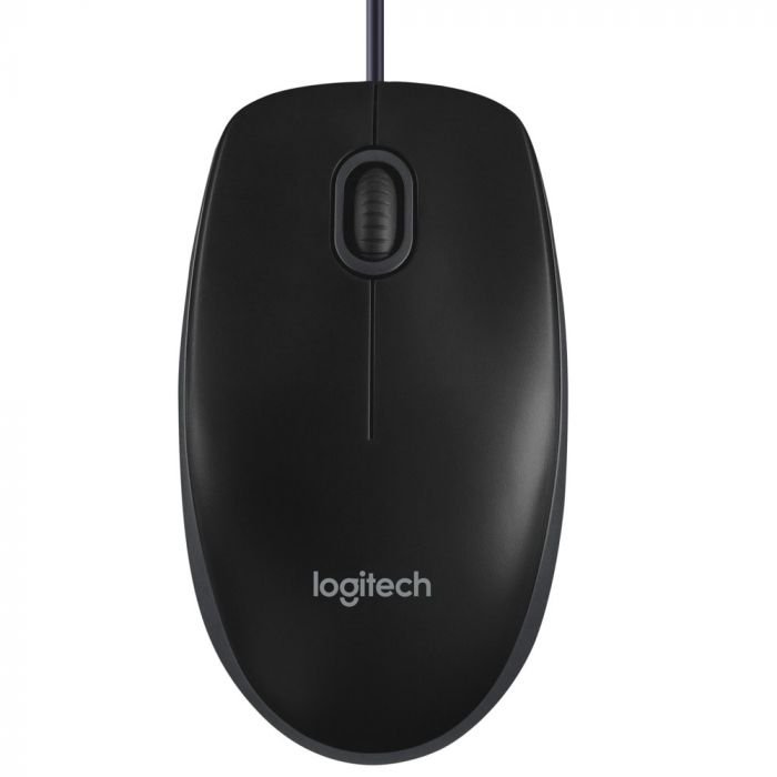 МИШКА LOGITECH B100 - Жична - Черна - PN 910-003357на ниска цена с бърза доставка - BestPC.BG