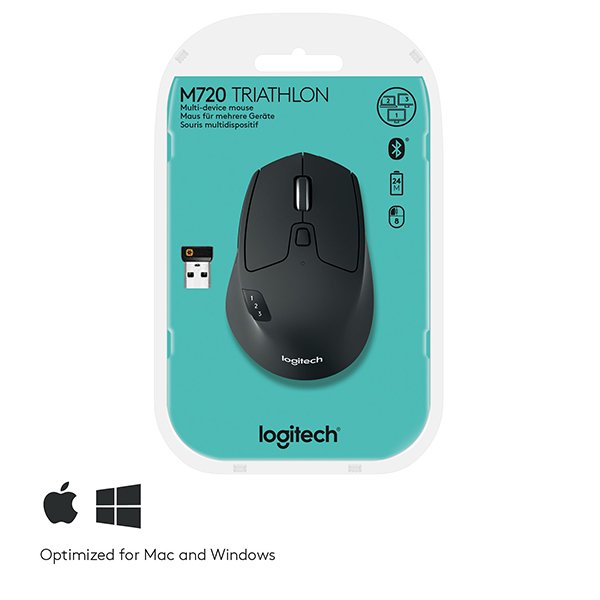 МИШКА LOGITECH M720 - Wireless - 1000 DPI - Чернана ниска цена с бърза доставка - BestPC.BG