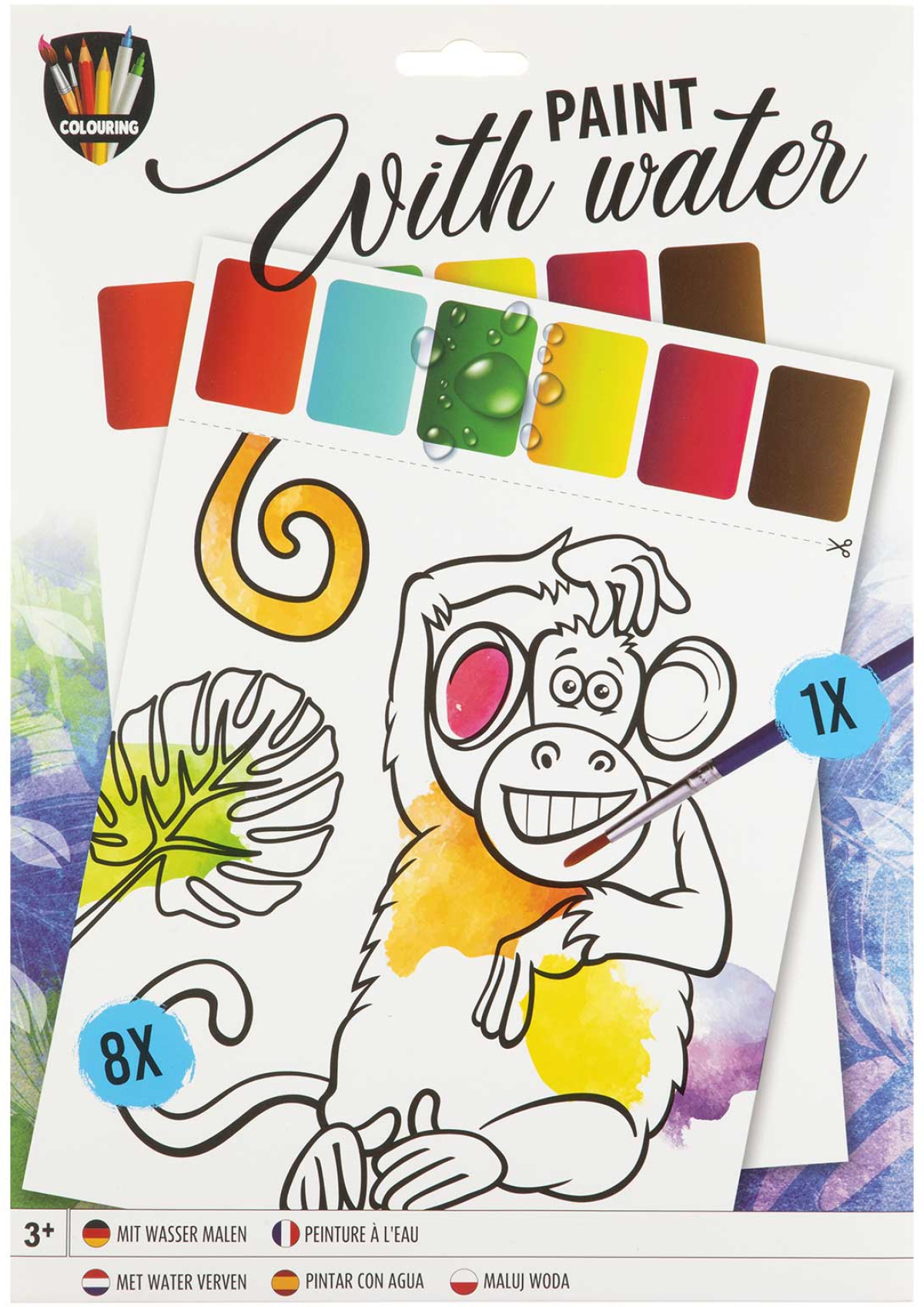 Moxy Комплект за рисуване с вода Маймуна, А4, 8 листана ниска цена с бърза доставка - BestPC.BG