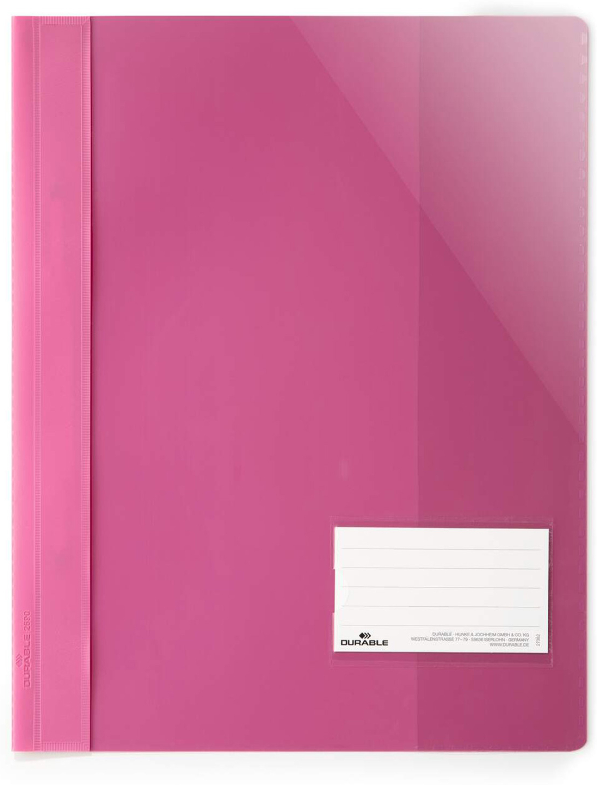 Durable Папка, A4+, PP, с джоб за визитка, розована ниска цена с бърза доставка - BestPC.BG