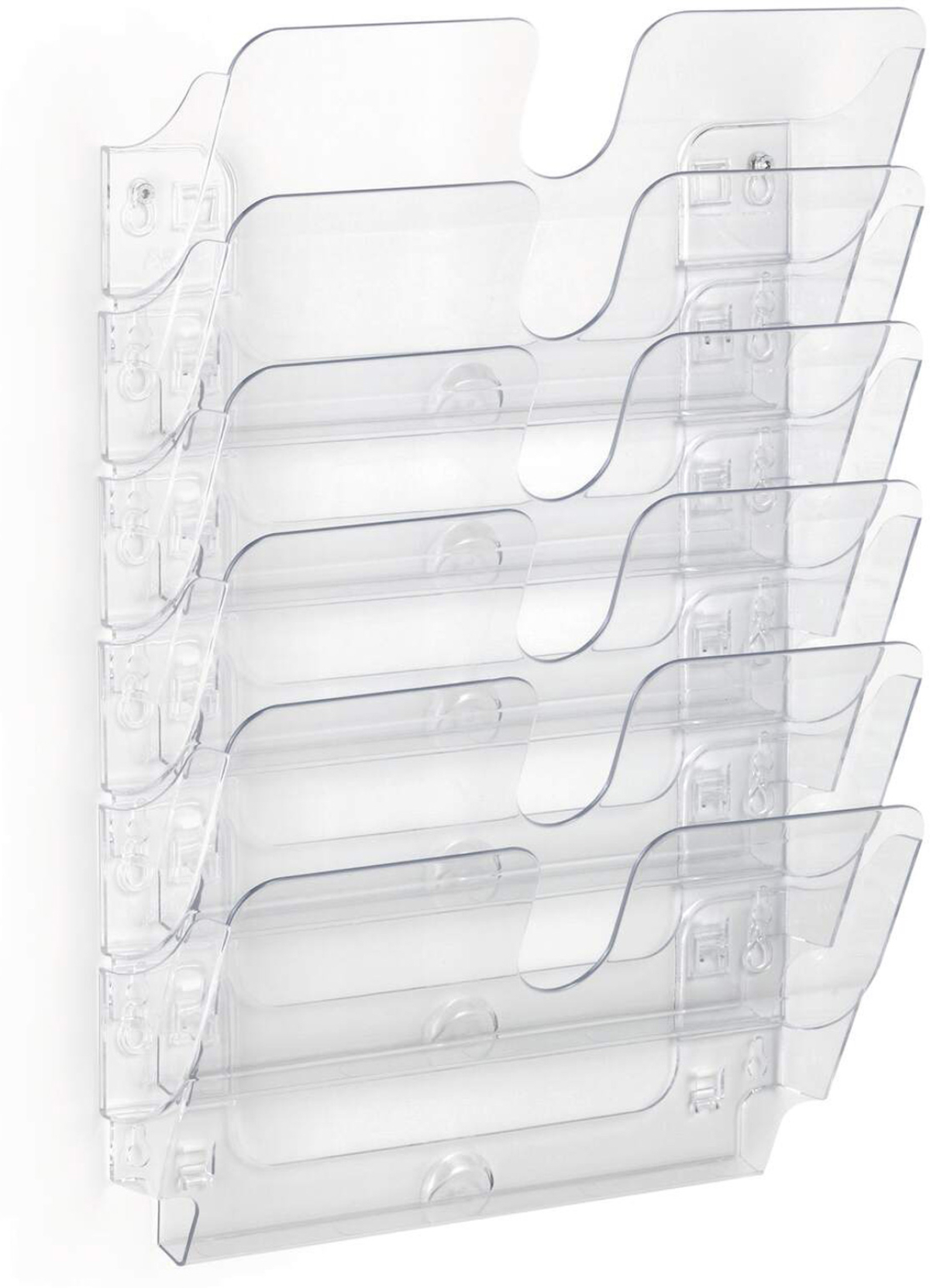 Durable Поставка за стена Flexiplus, хоризонтална, 6 x A4, прозрачнана ниска цена с бърза доставка - BestPC.BG