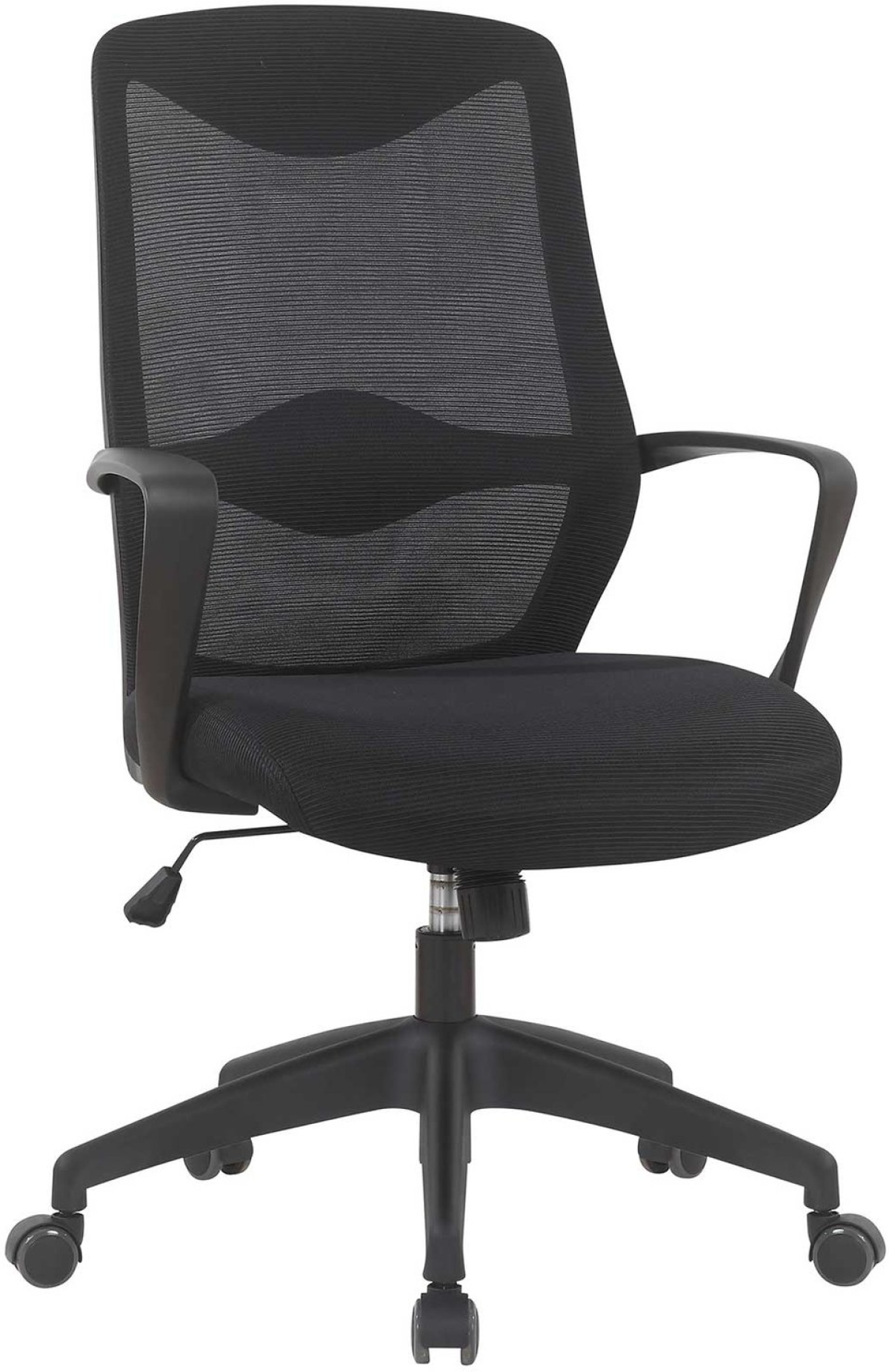 Офис стол RFG Sven W, дамаска и меш, Tilt механизъм, до 120 kg, черенна ниска цена с бърза доставка - BestPC.BG