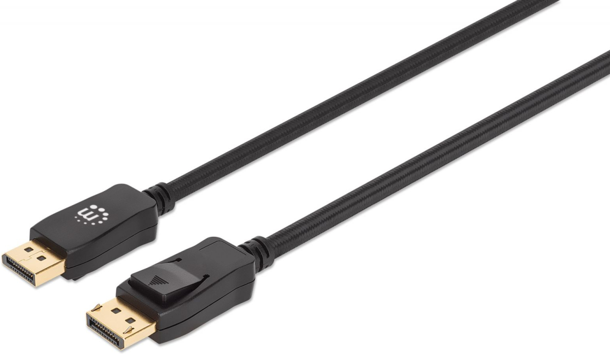 MANHATTAN 353618 : Кабел DisplayPort 1.4, 8K@60Hz DP M- M, 2м, черенна ниска цена с бърза доставка - BestPC.BG