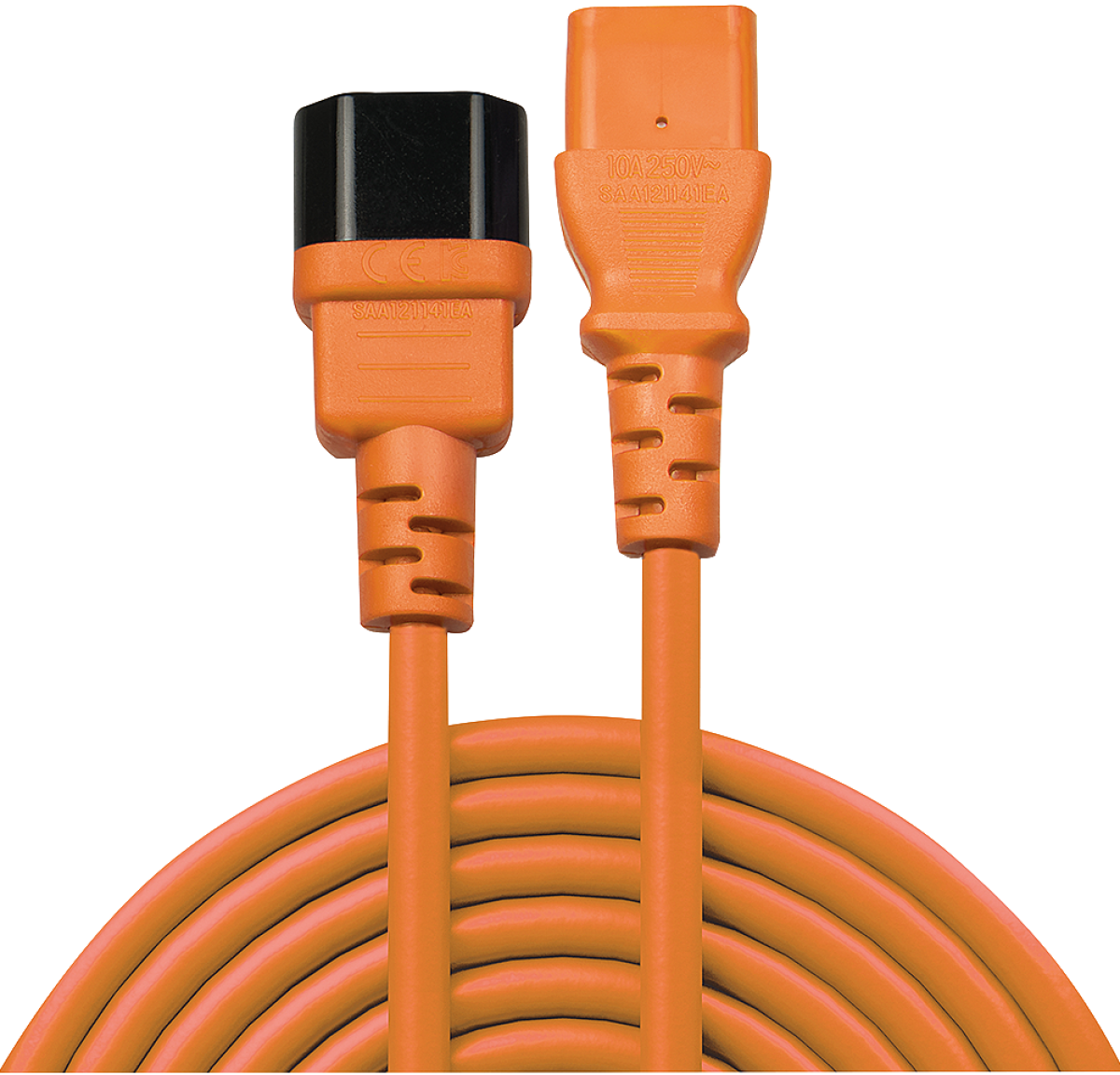 LINDY LNY-30475 : Захранващ удължителен кабел, IEC C14 към C13, 2m, Оранжевна ниска цена с бърза доставка - BestPC.BG