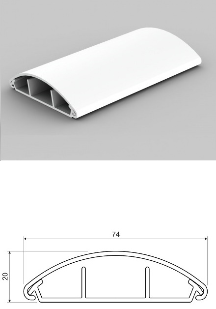 PVC кабелен канал за монтаж върху под с ширина 74мм, бял, LO75HDна ниска цена с бърза доставка - BestPC.BG