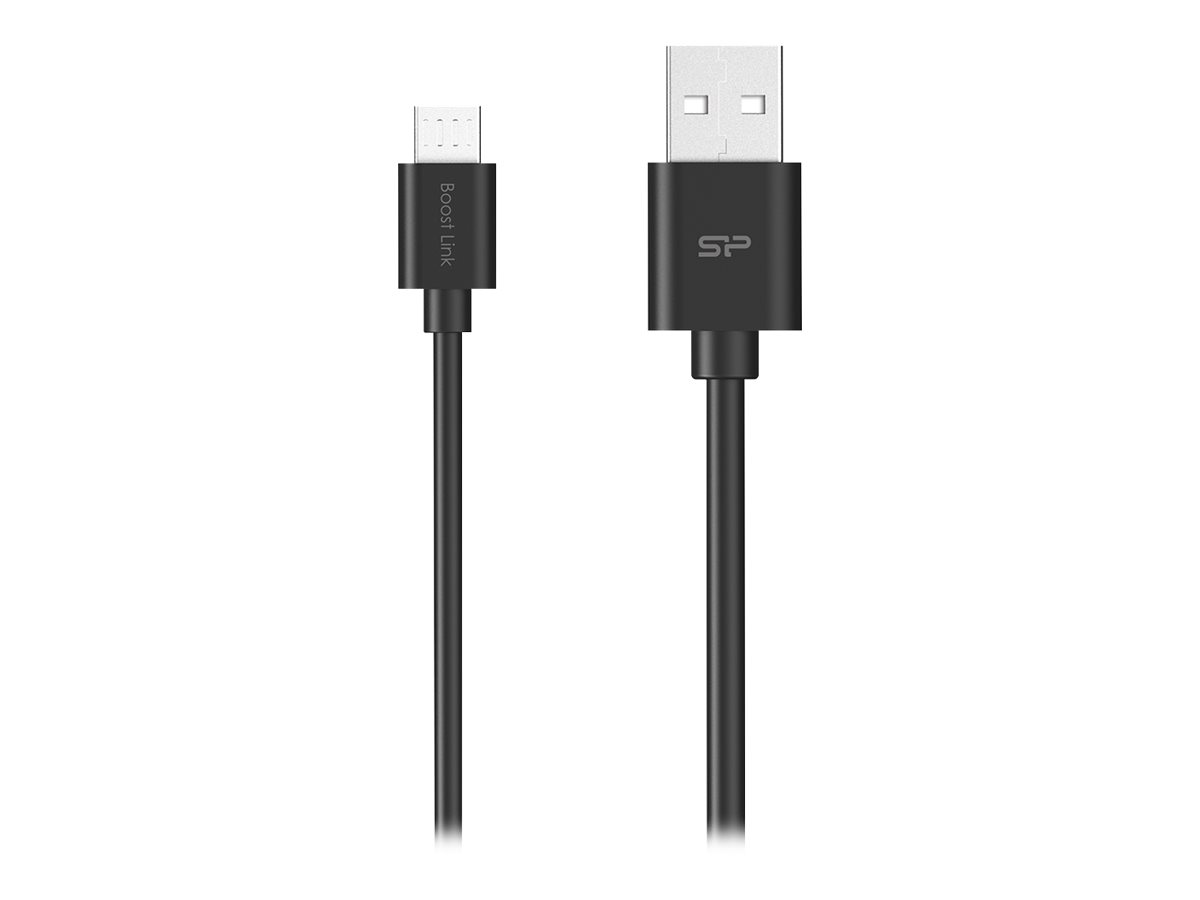 Кабел/адаптер SILICON POWER Cable microUSB - USB Boost Link LK30 1M 2.4A Blackна ниска цена с бърза доставка - BestPC.BG