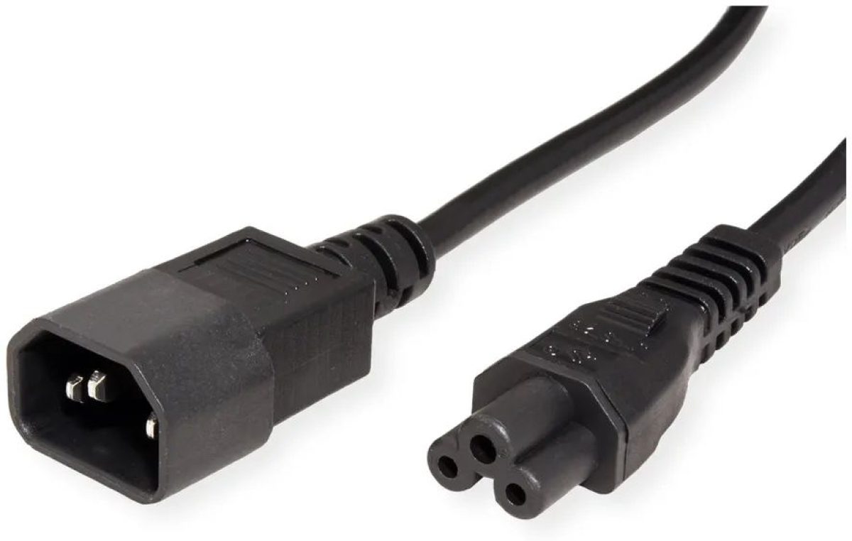 VALUE 19.99.1119 :: Захранващ кабел IEC320-C14 Male - C5 Female, черен, 1.8 мна ниска цена с бърза доставка - BestPC.BG