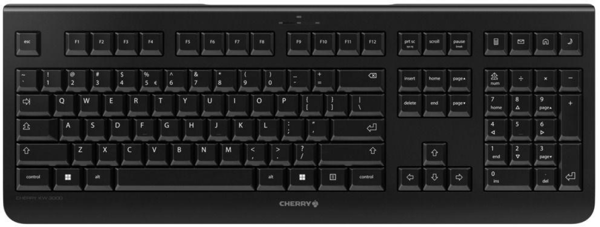 Безжична тиха клавиатура CHERRY KW 3000,10млн. клика, Чернана ниска цена с бърза доставка - BestPC.BG