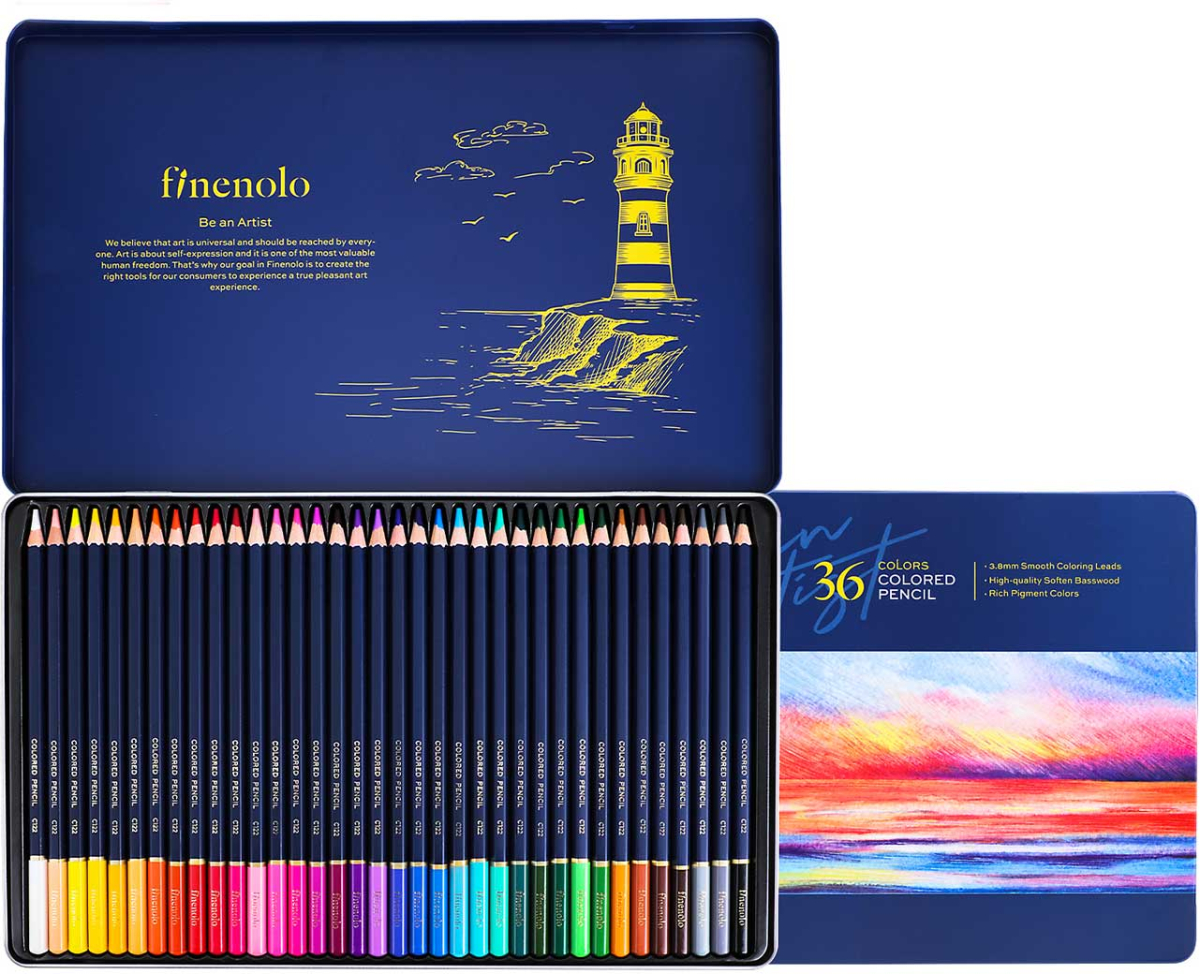 Deli Цветни моливи Finenolo, 36 цвята, в метална кутияна ниска цена с бърза доставка - BestPC.BG