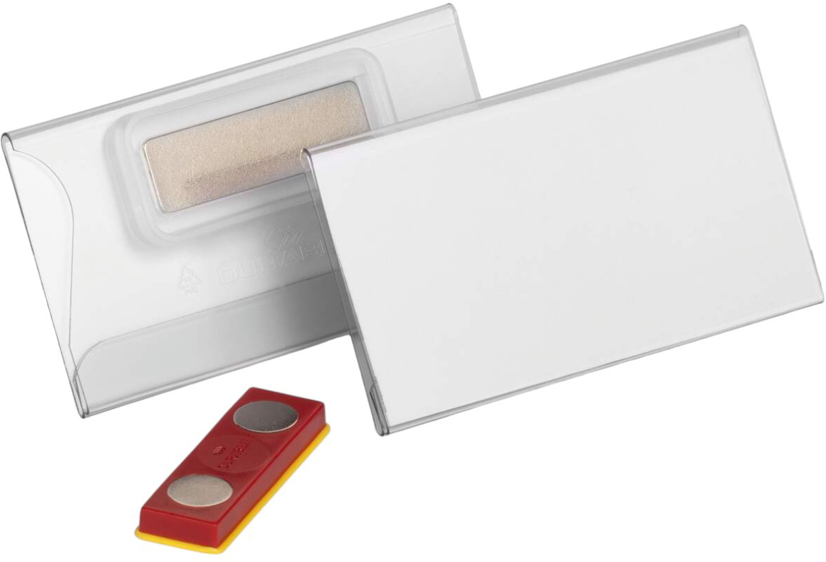 Продукт Durable Бадж, с магнит, хоризонтален, 40 х 75 mm, прозрачен, 25 брояна ниска цена с бърза доставка - BestPC.BG