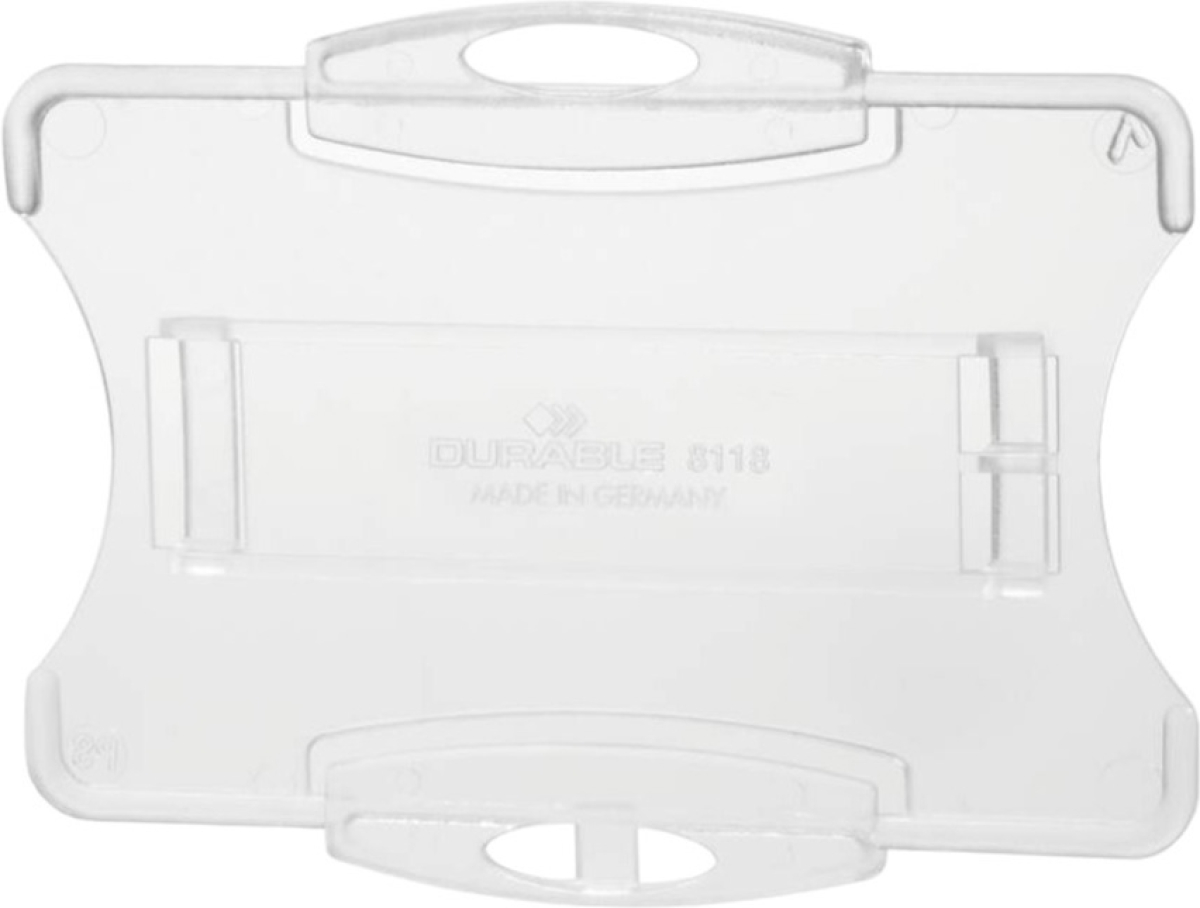 Продукт Durable Бадж, хоризонтален, пластмасов, за 1 карта, прозрачен, 10 брояна ниска цена с бърза доставка - BestPC.BG