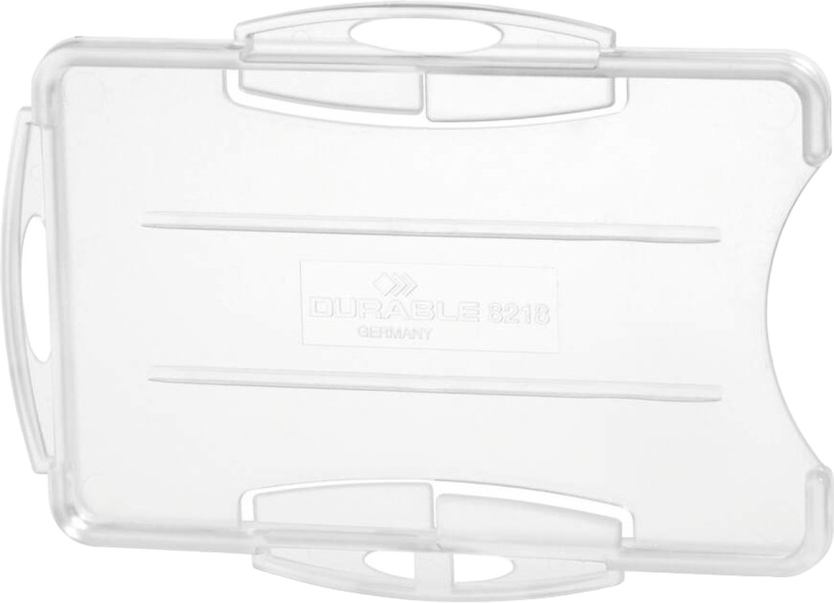 Продукт Durable Бадж, хоризонтален, пластмасов, за 2 карти, прозрачен, 10 брояна ниска цена с бърза доставка - BestPC.BG