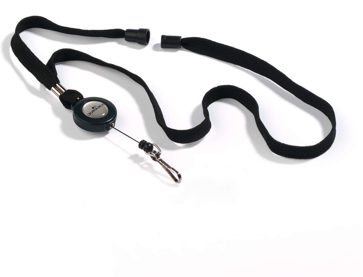 Продукт Durable Лента за бадж, текстилна, с ретрактор, черна, 10 брояна ниска цена с бърза доставка - BestPC.BG