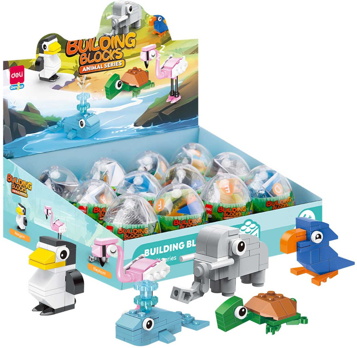 Deli Конструктор-животни Genius, в яйце, асортина ниска цена с бърза доставка - BestPC.BG