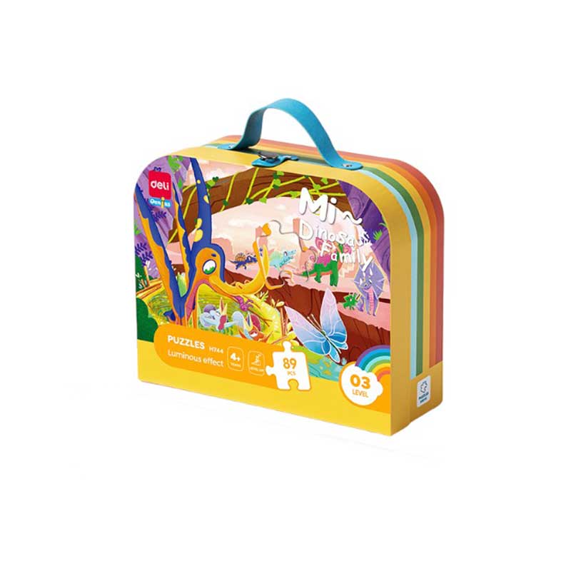 Deli Пъзел - Динозавърско семейство Genius, в куфарче, 89 частина ниска цена с бърза доставка - BestPC.BG