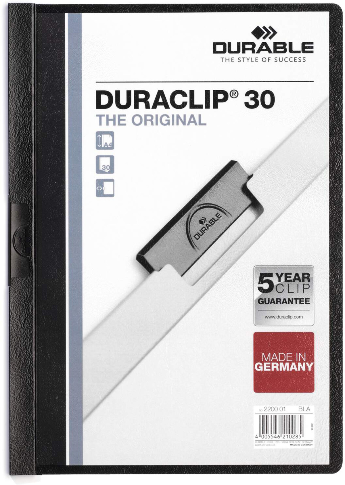 Durable Папка Duraclip 30, A4, чернана ниска цена с бърза доставка - BestPC.BG