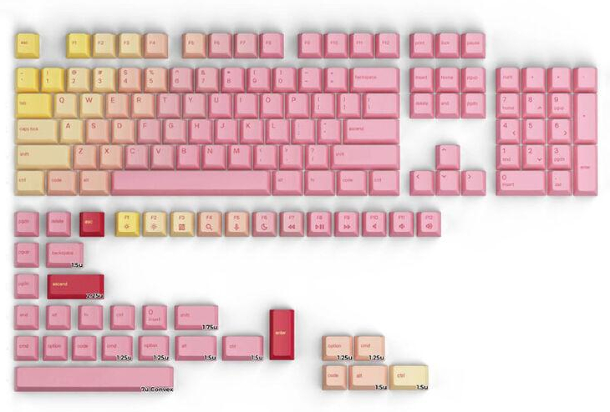 Продукт Капачки за механична клавиатура Glorious GPBT Keycaps - Pink Grapefruitна ниска цена с бърза доставка - BestPC.BG