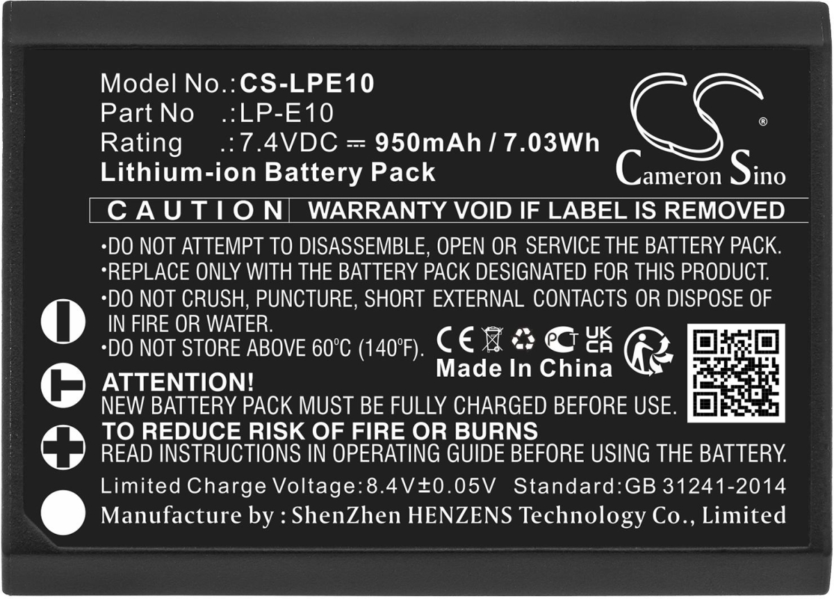 Аксесоар за фотоапарат Батерия за апарат CANON LPE10 LiIon 7.4V 950mAh Cameron Sinoна ниска цена с бърза доставка - BestPC.BG