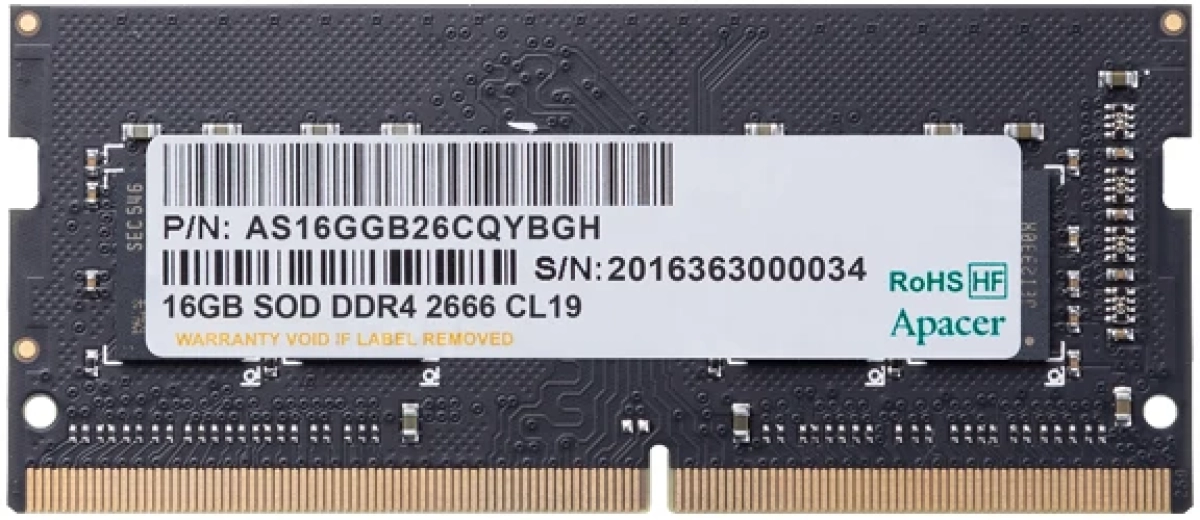 Apacer памет RAM 16GB DDR4 SODIMM 1024x8 2666MHz - AS16GGB26CQYBGHна ниска цена с бърза доставка - BestPC.BG