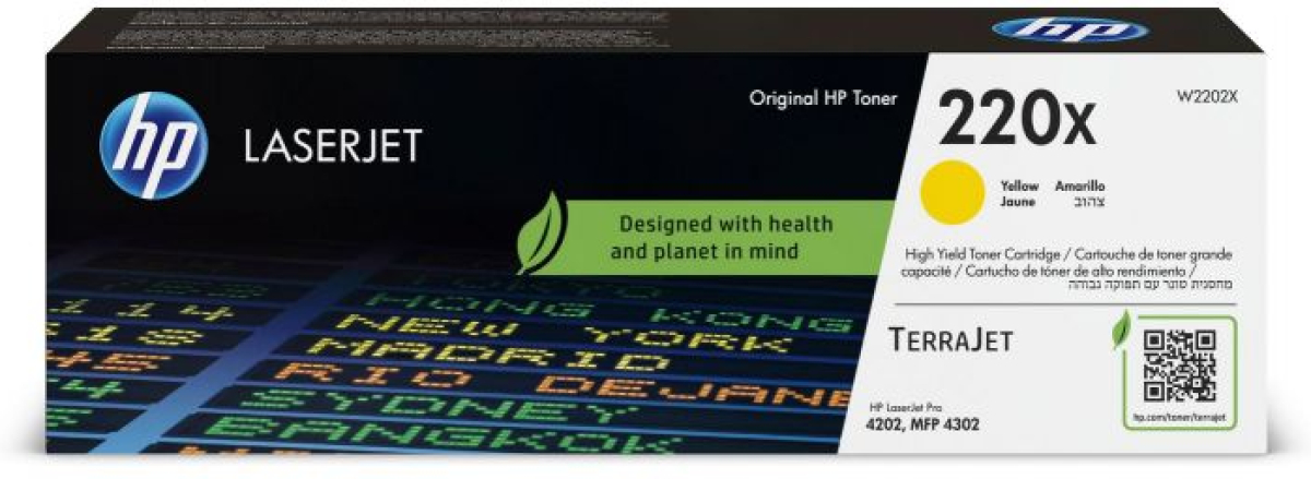 Тонер за лазерен принтер КАСЕТА ЗА HP Color Laserjet PRO 4202/MFP 4302 - Yellow - /220X/ - PN W2202Xна ниска цена с бърза доставка - BestPC.BG