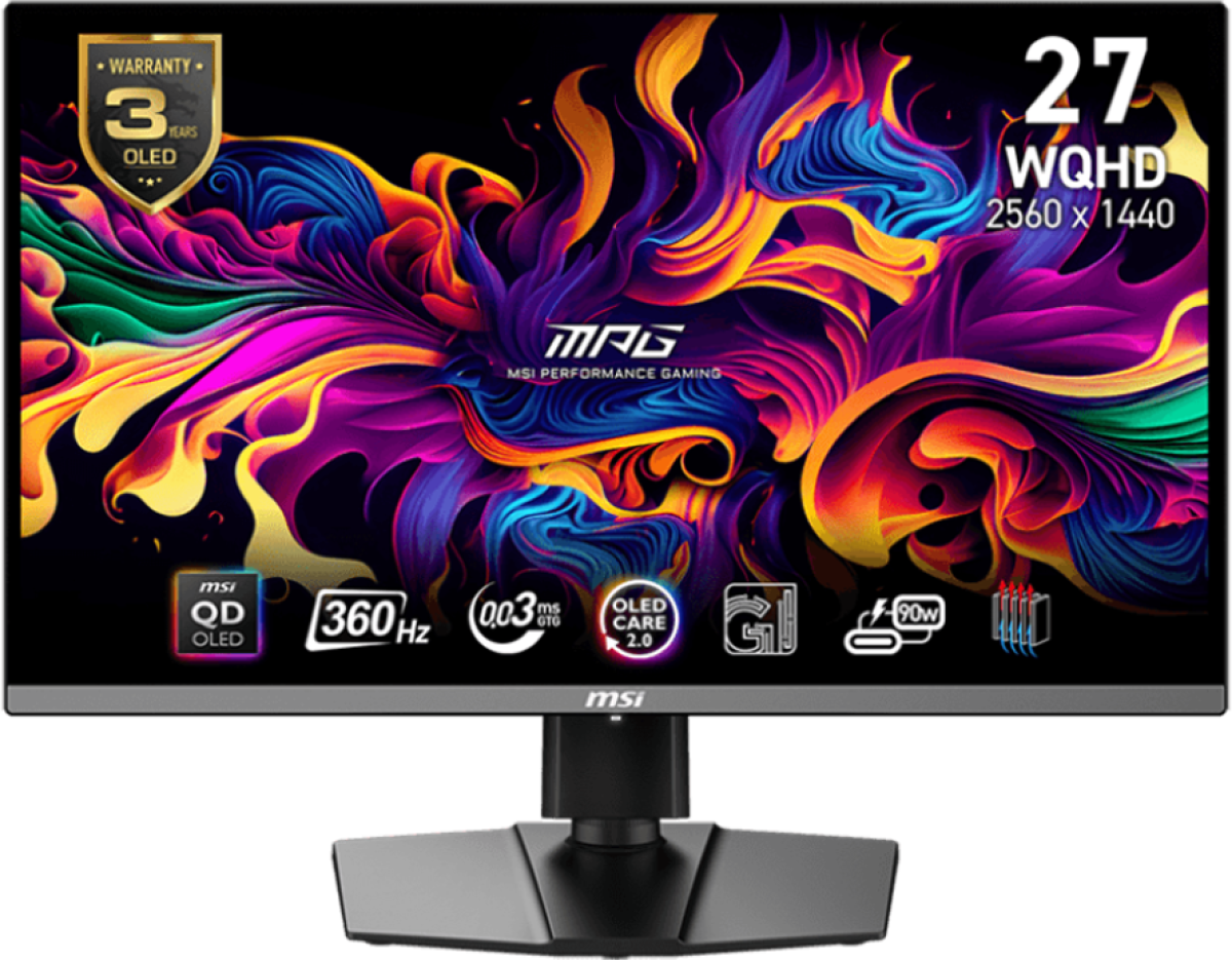 Монитор MSI MPG 271QRX QD-OLED Gaming Monitor, 27" 360Hz, WQHD (2560x1440) 16:9на ниска цена с бърза доставка - BestPC.BG