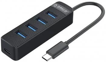 HAMA 200116 4-портов хъб, USB-C адаптер, 4 х USB-A, черенна ниска цена с бърза доставка - BestPC.BG