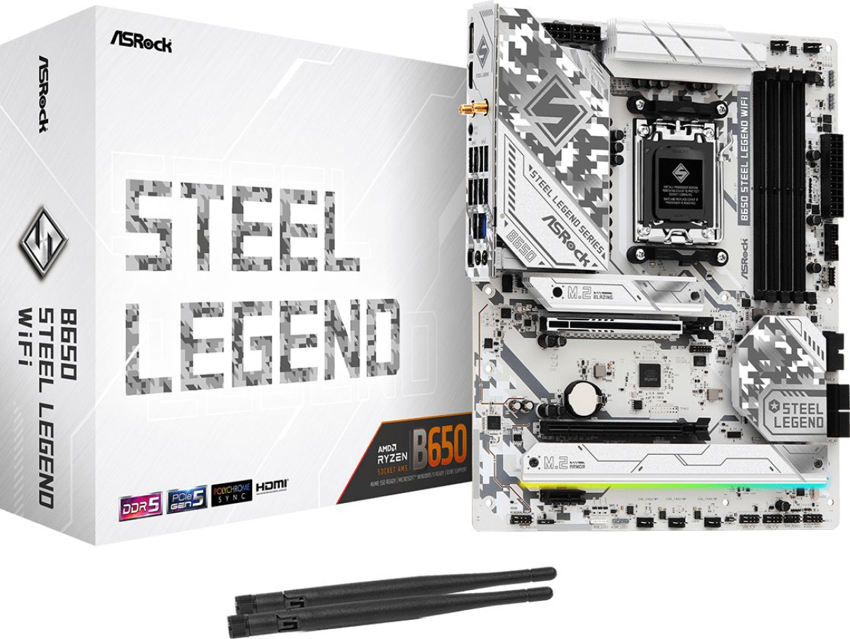 Дънна платка ASROCK B650 Steel Legend, AM5, 4x DDR5, HDMI, 1x DP, 2.5G LAN, 802.11ax, BT, 7.1 CH HD Audioна ниска цена с бърза доставка - BestPC.BG