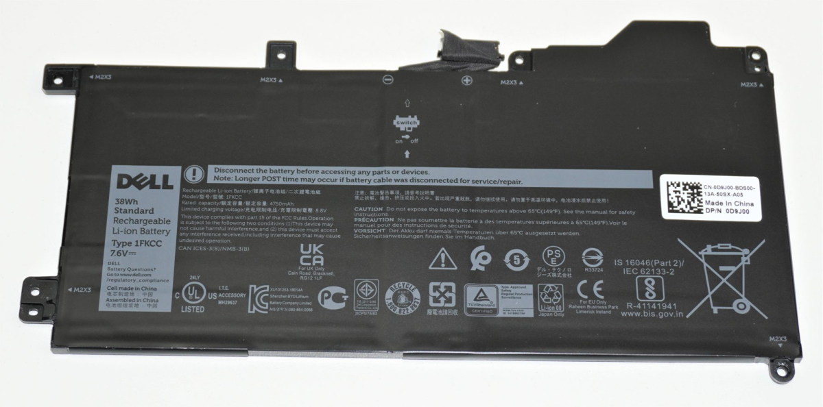 Батерия за лаптоп Dell, 4 клетки, 7.6V, 23Wh, Заместителна ниска цена с бърза доставка - BestPC.BG