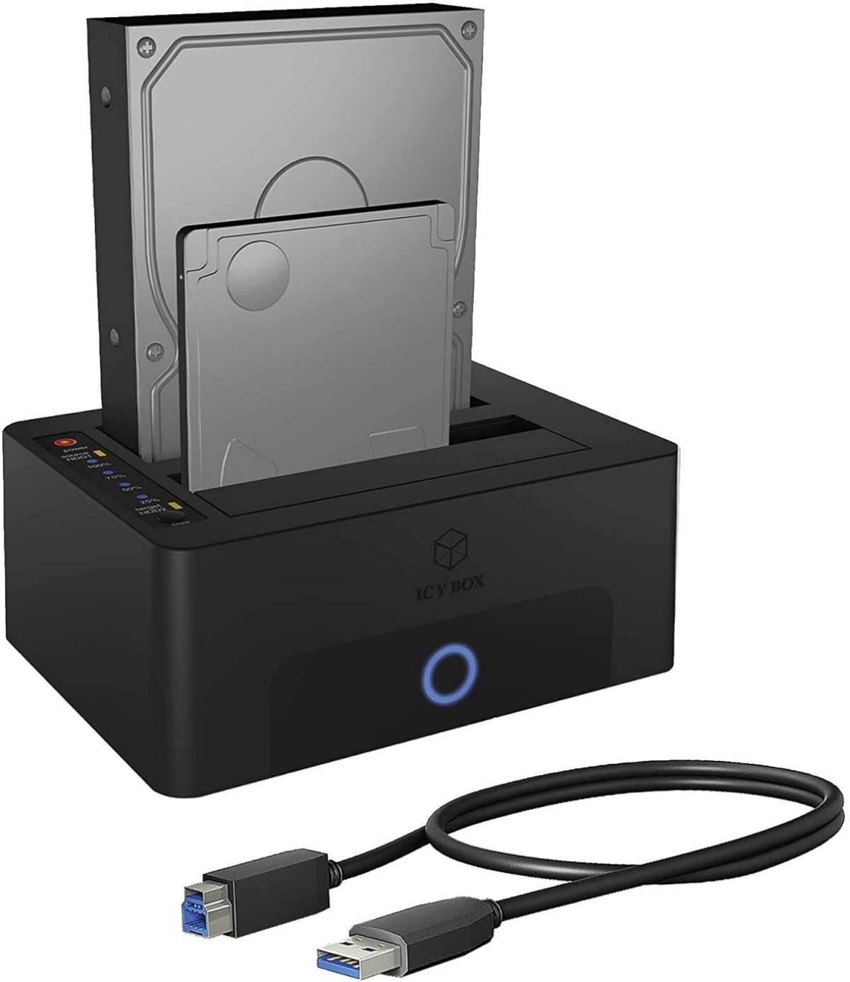 Кутия/Чекмедже за HDD ICYBOX IB-1232CL-U3 : Docking & Clone Station за 2x 2.5“ или 3.5" SATA HDD & SSD , USB3.2на ниска цена с бърза доставка - BestPC.BG