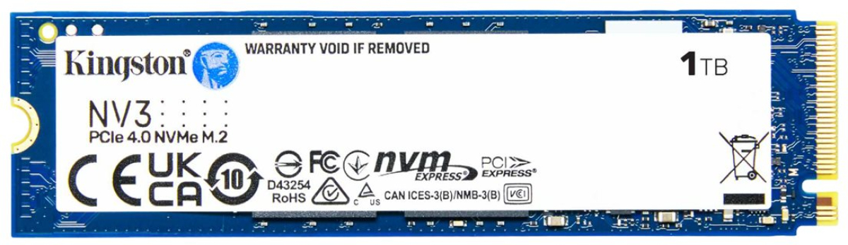 SSD KINGSTON 1000GB NV3 M.2 2280 PCIe 4.0 NVMe SSDна ниска цена с бърза доставка - BestPC.BG