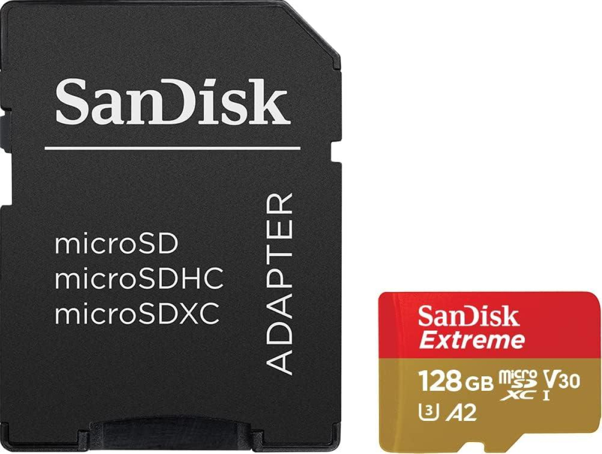 Карта памет SANDISK Extreme microSDXC, 128GB, За Dash Cameras и Drones, SD Adapterна ниска цена с бърза доставка - BestPC.BG