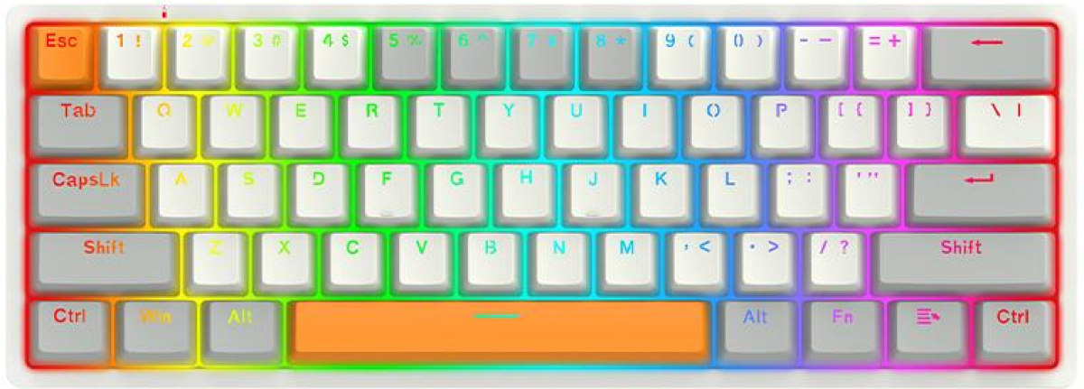 Механична RGB геймърска клавиатура Redragon Akali K642WGO-RGB - сивана ниска цена с бърза доставка - BestPC.BG