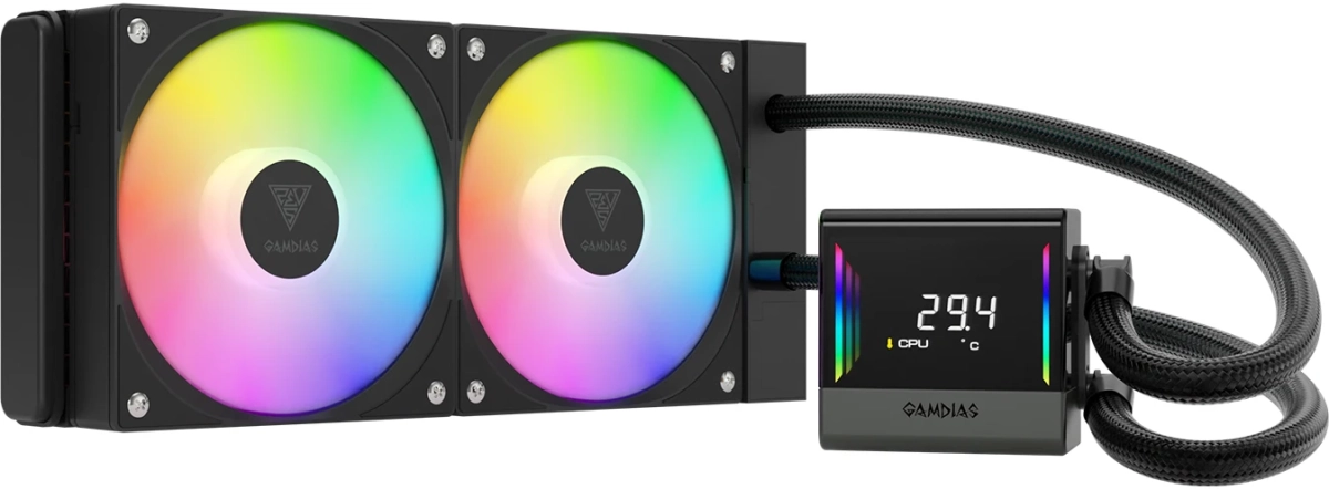 Gamdias водно охлаждане Water Cooling Chione E4-240 - LCD Screen, A-RGBна ниска цена с бърза доставка - BestPC.BG