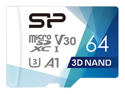 SILICON POWER memory card Superior Pro Micro SDXC 64GB UHS-I U3 V30 +adapterна ниска цена с бърза доставка - BestPC.BG