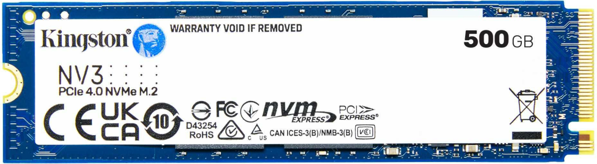 SSD SSD KINGSTON NV3 M.2-2280 PCIe 4.0 NVMe 500GBна ниска цена с бърза доставка - BestPC.BG