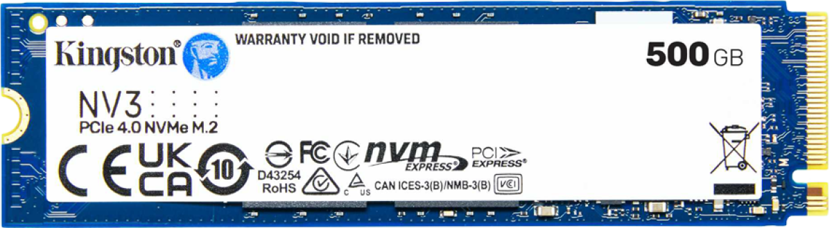 SSD Kingston NV3, 500GB, M.2 2280, PCI Express 4.0 x4, До 5000 MB/s, 3D NAND Flashна ниска цена с бърза доставка - BestPC.BG