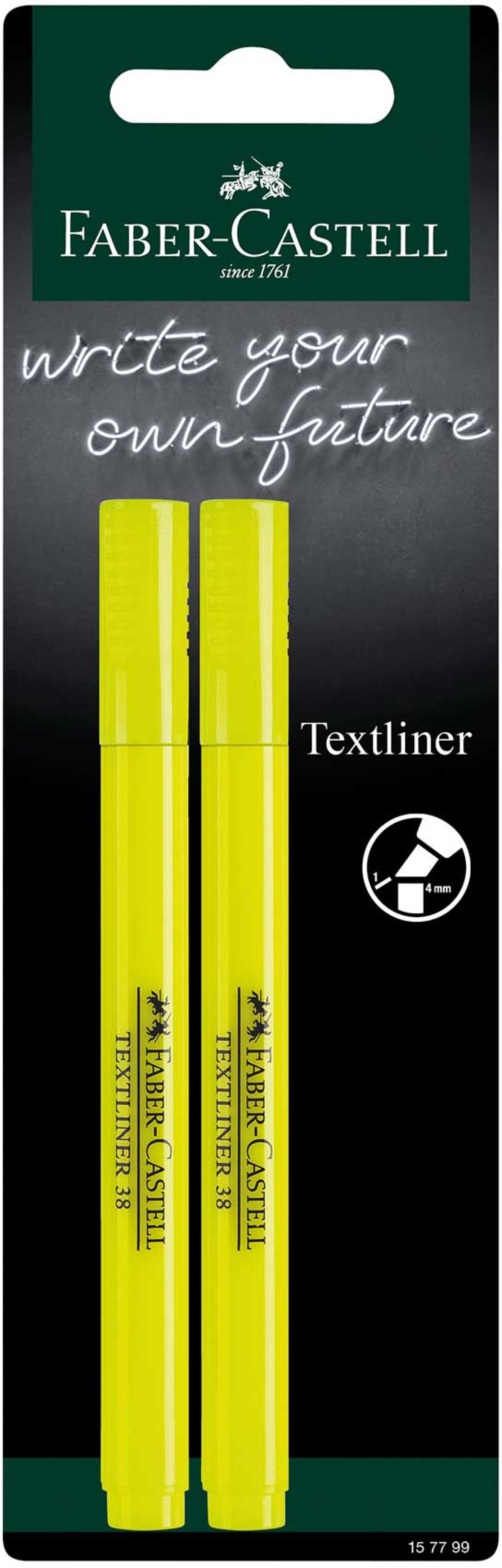 Faber-Castell Текст маркер 38, жълт, 2 броя в блистерна ниска цена с бърза доставка - BestPC.BG