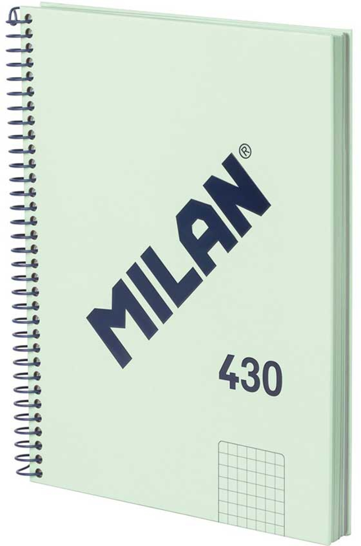 Milan Тетрадка 1918, А5, малки квадратчета, твърда корица, със спирала, 80 листа, зеленана ниска цена с бърза доставка - BestPC.BG