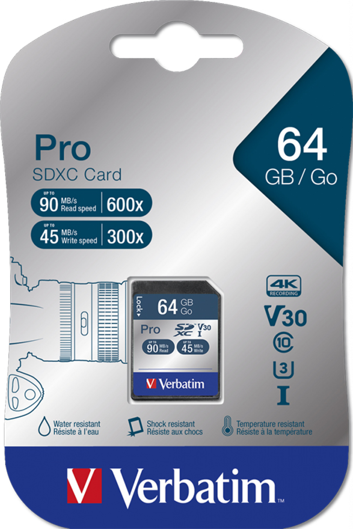 Verbatim SDXC Pro Secure, 64 GB, class 10на ниска цена с бърза доставка - BestPC.BG