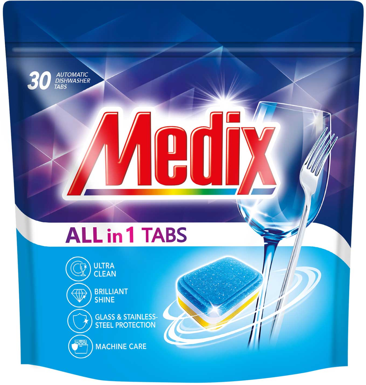 Почистващ продукт Medix Таблетки за съдомиялна All in one, 30 брояна ниска цена с бърза доставка - BestPC.BG