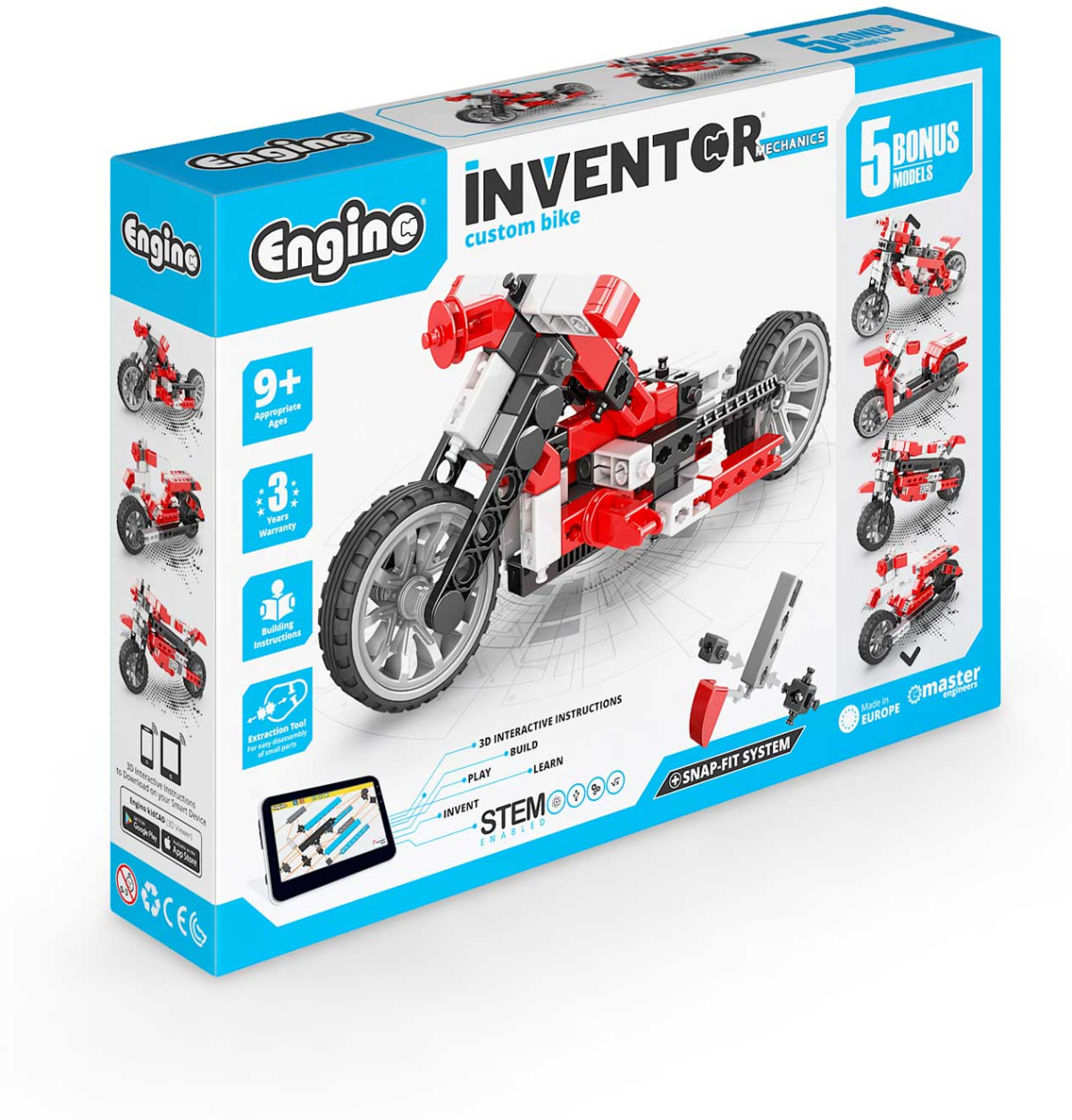 Engino Конструктор Inventor Mechanics - Велосипед, 5 в 1на ниска цена с бърза доставка - BestPC.BG