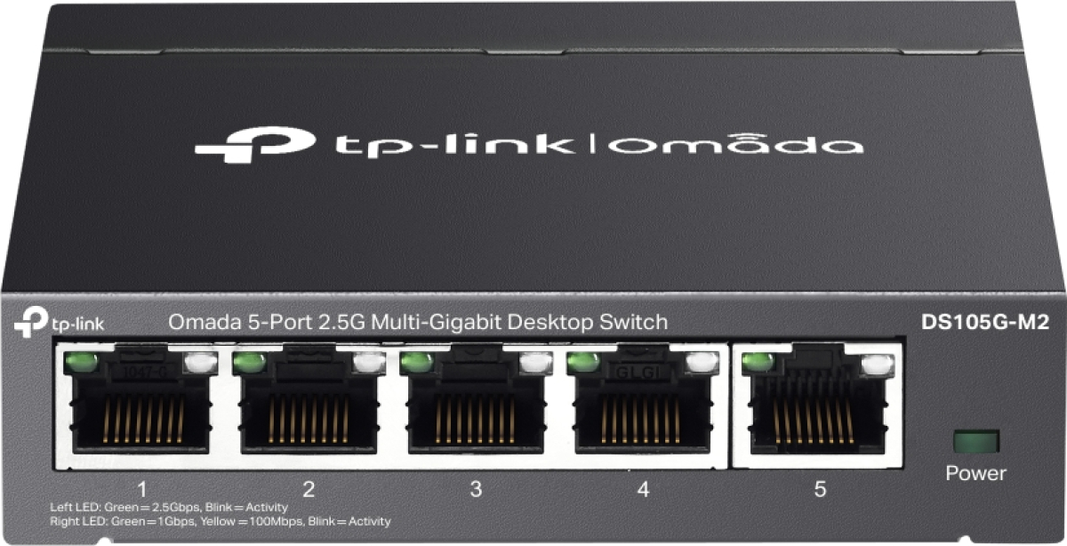 Комутатор/Суич 5-портов 2.5G мулти-гигабитов неуправляем настолен комутатор TP-Link DS105G-M2на ниска цена с бърза доставка - BestPC.BG