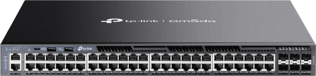 Комутатор/Суич TP-Link Omada SG6654X, 48-портов L3 управляем комутатор с 6 10G слотана ниска цена с бърза доставка - BestPC.BG