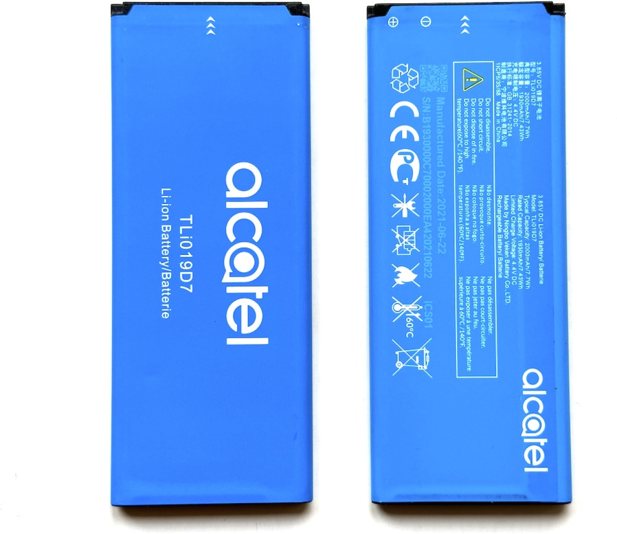 Батерия за смартфон TLI019D7 Alcatel, 3.85V, 2000mAhна ниска цена с бърза доставка - BestPC.BG